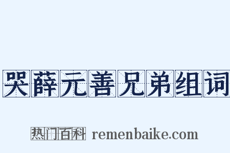 哭薛元善兄弟组词是什么意思的图片